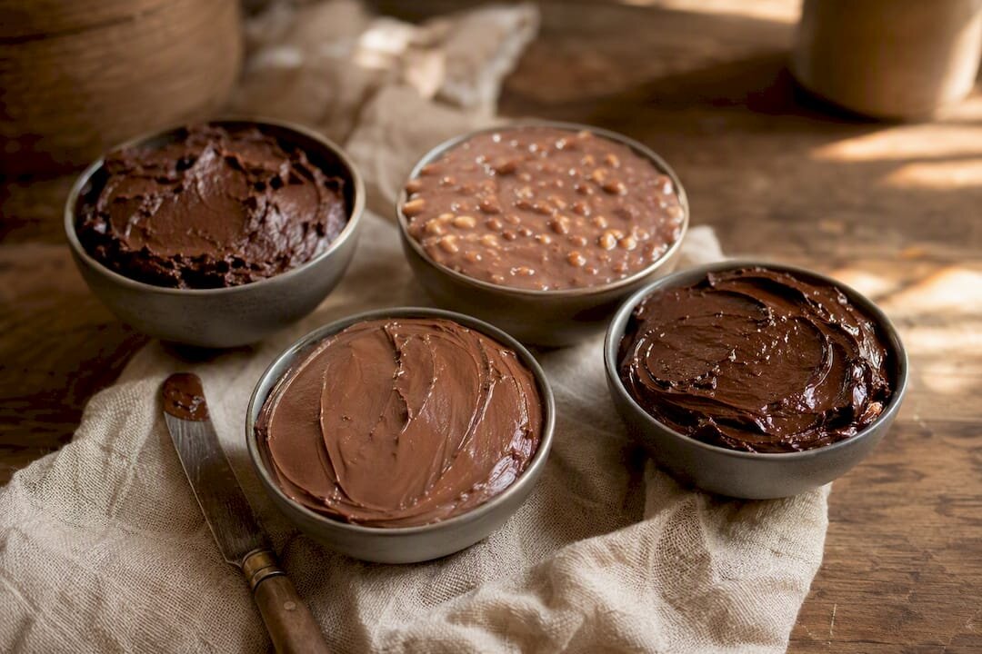 Crema spalmabile al cioccolato assortita in ciotoline