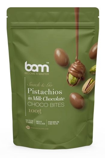 Pistacchi ricoperti di cioccolato al latte, 100 g