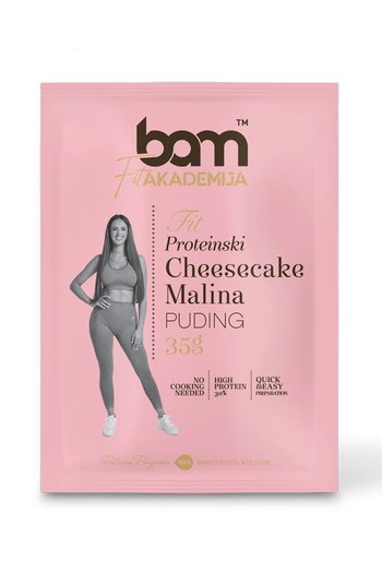 Budino proteico Cheesecake ai lamponi, con dolcificante