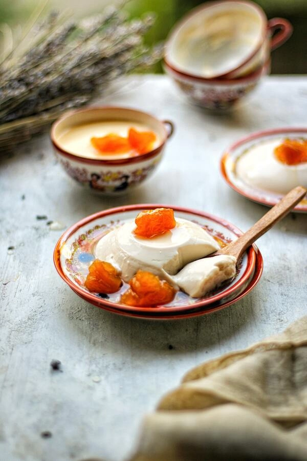 panna cotta con yogurt albicocche e miele