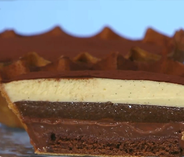 masterchef torta sacher con ganache alla birra scura e crema al mascarpone con vaniglia
